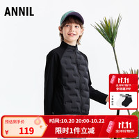 安奈儿 2026冬轻薄防风保暖 黑色 160 儿童羽绒服