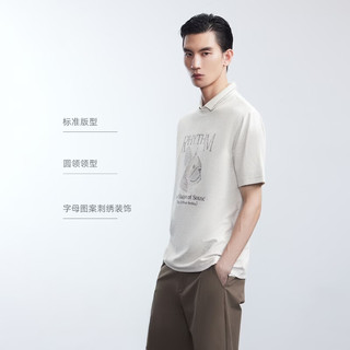杰克琼斯 226301056 动物图案刺绣 石灰花灰 M 男士T恤