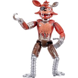 Jazwares Five Nights at Freddy's Withered Foxy - 5 英寸(约 12.7 厘米)铰接式公仔,具有跳跃功能和夜光眼睛