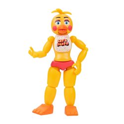 Jazwares Five Nights at Freddy's Toy Chica - 5 英寸(约 12.7 厘米)铰接式公仔,带跳跃功能和夜光眼睛