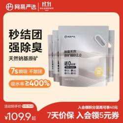 网易严选 天然原矿猫砂钠基矿砂 破碎矿砂原矿猫砂无尘猫砂  4.5kg*4袋