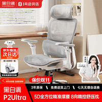 黑白调 P2Ultra人体工学椅电脑椅办公电竞椅子人工力学座椅5D腰托黑