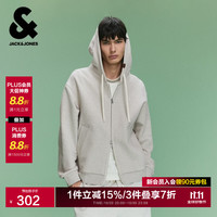 杰克琼斯 杰克·琼斯（JACK&JONES）男装纯棉卫衣开衫外套 石灰花灰 常规
