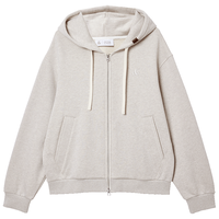 杰克·琼斯（JACK&JONES）男装秋季新款纯棉卫衣抽绳连帽双拉链简约宽松开衫外套226133060 G01石灰花灰 常规 L （180）