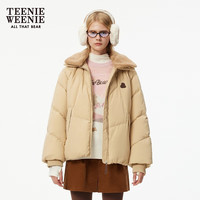 TEENIE WEENIE 仿羊羔毛翻领 卡其色 M(165) 女士羽绒服