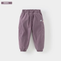 戴维贝拉 儿童防水加厚裤子男童加绒裤女童工装裤宝宝2025秋冬