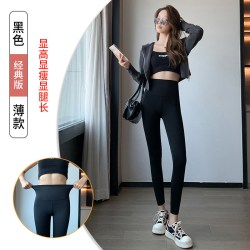 小个子鲨鱼裤女外穿八分秋冬薄绒高腰打底裤无痕瑜伽裤子薄款无缝
