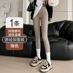 德绒秋裤女内搭2026秋冬季新款加绒加厚打底裤羊羔绒保暖裤子薄绒
