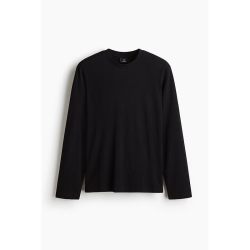 H&M HM男装T恤夏季时尚圆领柔软棉质宽松长袖上衣打底衫1029317