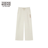 TEENIE WEENIE 五折小熊女装秋冬季简约时尚抽绳松紧加绒卫裤休闲长裤 乳白色 S