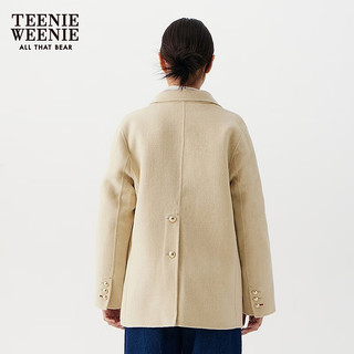 TEENIE WEENIE 刺绣西装翻领 毛呢大衣 黄色 S