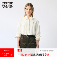 TEENIE WEENIE 小熊字母衬衫女2025冬季新款女衬衣 象牙白 M