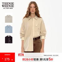 TEENIE WEENIE 小熊卡通衬衫女冬季新款女衬衣 卡其色 S
