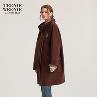 TEENIE WEENIE 简约毛呢大衣 深棕色 M 女士外套
