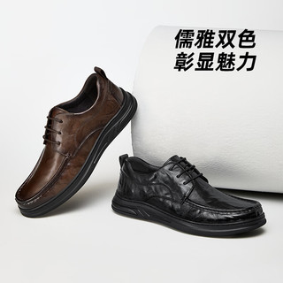骆驼 P16S201002 牛皮革 黑色 40 商务正装鞋