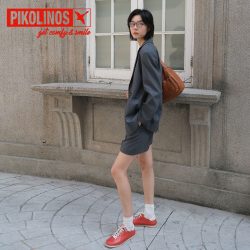 PIKOLINOS 派高雁西班牙牛皮平底系带休闲板鞋