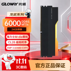 光威 龙武 DDR5 6000 24GB CL28 海力士M-die RGB灯条 星空黑