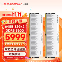 玖合 64GB(32GBx2)套装 DDR5 5600 台式机内存条 星域系列无灯 助力AI 适配黑神话悟空