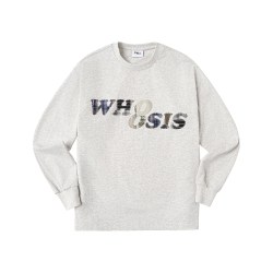 WHOOSIS 贴布刺绣长袖t恤秋冬潮简约百搭舒适校园男女