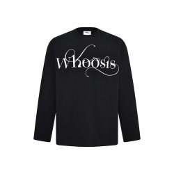 WHOOSIS 浪漫字体logo长袖t恤秋冬重磅简约校园潮男女