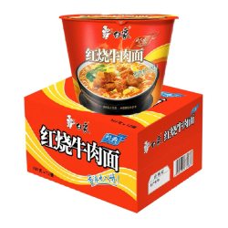 白象 红烧牛肉味 桶装方便面 107g*12桶