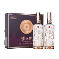 泸州老窖 泸州醇珍藏浓香白酒52度 双支礼盒装500ml*2瓶