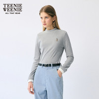 TEENIE WEENIE 小熊女装长袖弹力拉绒竖纹打底衫