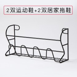 全为你 QWN-2001 金属鞋架 中号 黑色 放2双运动鞋+2双拖鞋 宿舍适用