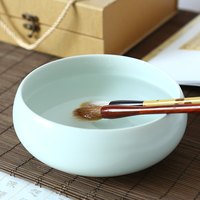 赋比兴 纯手工汝窑大号笔洗 景德镇书法国画笔洗缸 墨斗盛墨汁墨碟多用陶瓷墨盒 初学者文房四宝练习专用工具