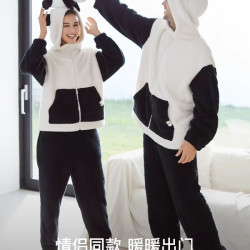 Ubras 熊绒绒拉链家居服套装男女睡衣保暖冬季套装舒适可外穿