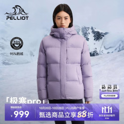 伯希和 800蓬鹅绒羽绒服女防风保暖夹克冬季外套125408026紫L 雪青紫|银离子蓄热