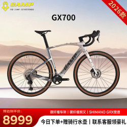 坎普 GX700 公路车弯把单车碳纤维砾石瓜车油压碟刹12变速赛车自行车 香槟金 12速 450码