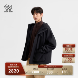 KOLON SPORT 抓绒三合一夹克 男士防水防风透湿耐磨户外冲锋衣 LHJK6WTT13-BK 黑色 L 175/96A