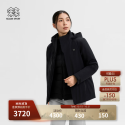 KOLON SPORT 羽绒三合一夹克 女士户外KUTITECH防水耐磨冲锋衣 LKJK6WNT10-BK 黑色 M 165/88A