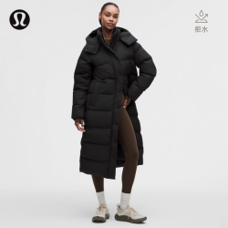 lululemon 丨Wunder Puff™ 女士长款羽绒外套 拒水防风 LW4CO9S 黑色 S