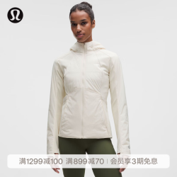 lululemon 丨Down for It All™女士跑步夹克 拒水防风 LW4CPXS 浅象牙白 S