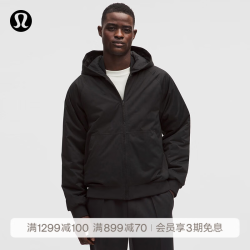 lululemon LM4AV9S Insulated男士带夹层连帽夹克 黑色 L