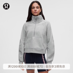 lululemon 丨Scuba™ 女士超宽松款烟囱领卫衣 LW3IJ7S 杂色核心中灰 M /L