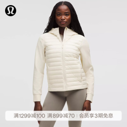 lululemon 丨Down and Around 女士羽绒夹克 防风拒水 LW4COKS 浅象牙白 L
