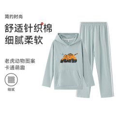 GOSO 男士睡衣家居服秋冬外穿加厚加绒保暖男套装（线下同款） 浅绿 XL