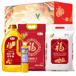 福临门 中秋杂粮大礼包含福临门米面食用油礼盒4种米面粮油7200g团购福利