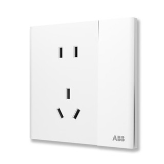 ABB 轩璞系列 CF225 10A五孔带开关 白色 86型插座