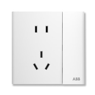 ABB 轩璞系列 CF225 10A五孔带开关 白色 86型插座
