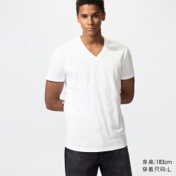 优衣库 快干V领T恤/短袖优衣库男装女装/短袖484845