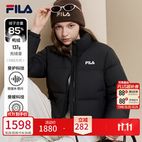 斐乐 RGB暖肤羽绒服丨防泼水短款立领羽绒服26冬女保暖舒适外套 正黑色