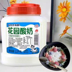 花园 酸奶1.2kg大桶罐装新疆特产原味低温酸奶全脂风味发酵乳
