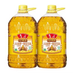 鲁花 淘淘飘香 5S压榨一级花生油 6.08L*2桶