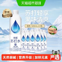 依能 锌强化苏打水弱碱饮料0糖0脂0卡500ml*12瓶