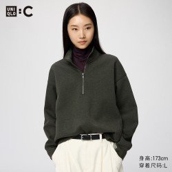 优衣库 491119 半拉链卫衣 墨绿色 XS