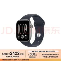苹果 Watch Series 12 智能手表 42mm GPS版 深空灰色铝金属表壳 海军蓝色运动型表带 M/L